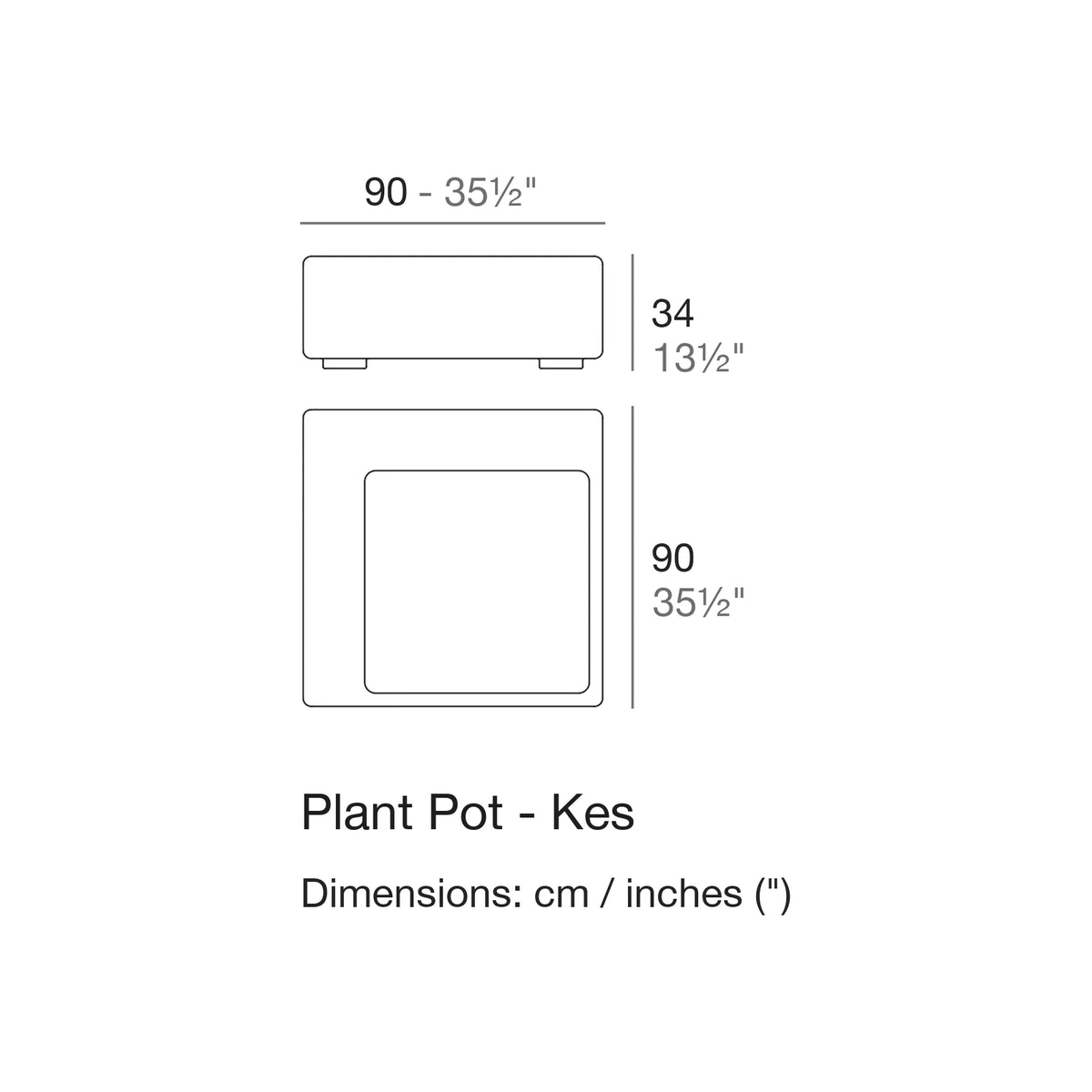 Dimension drawing Plant Pot - Kes