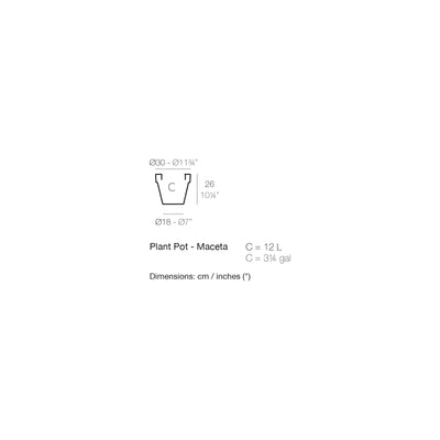 Dimension drawing Plant Pot - Maceta