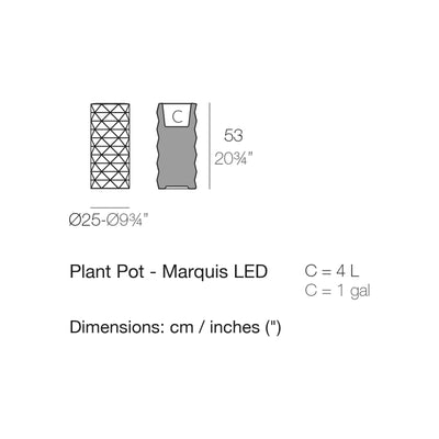 Dimension drawing Plant Pot - Marquis LED