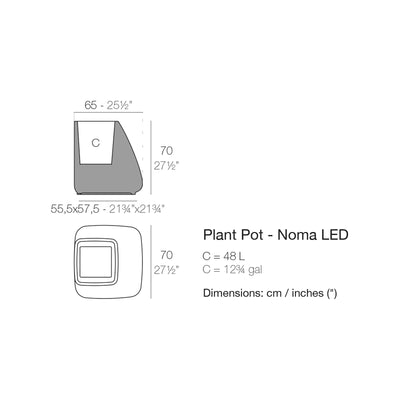 Dimension drawing Plant Pot - Noma LED