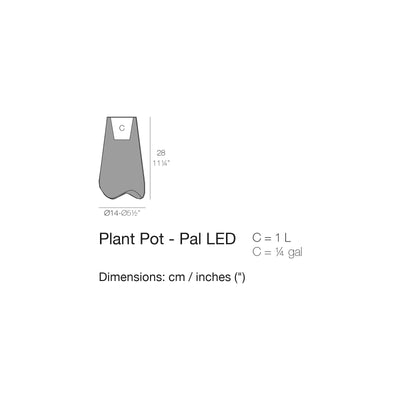 Dimension drawing Plant Pot - Pal LED
