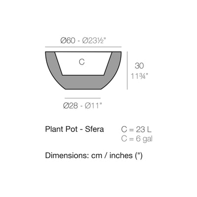 Dimension drawing Plant Pot - Sfera