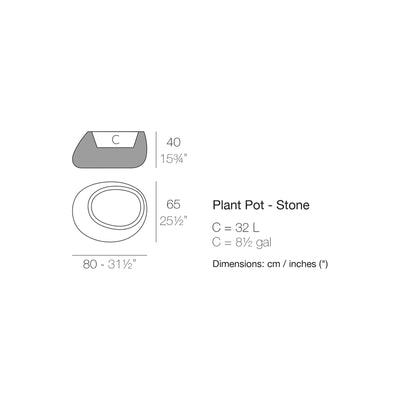 Dimension drawing Plant Pot - Stone