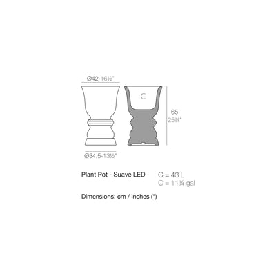 Dimension drawing Plant Pot - Suave LED