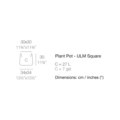 Dimension drawing Plant Pot - ULM Square