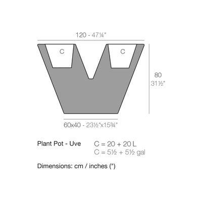 Dimension drawing Plant Pot - Uve