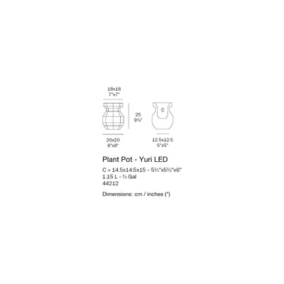 Dimension drawing Plant Pot - Yuri LED