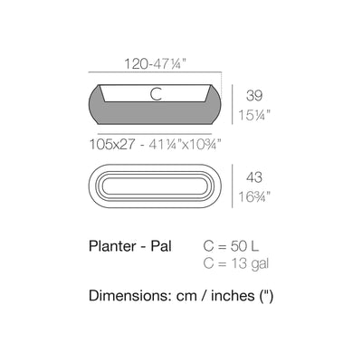 Dimension drawing Planter - Pal