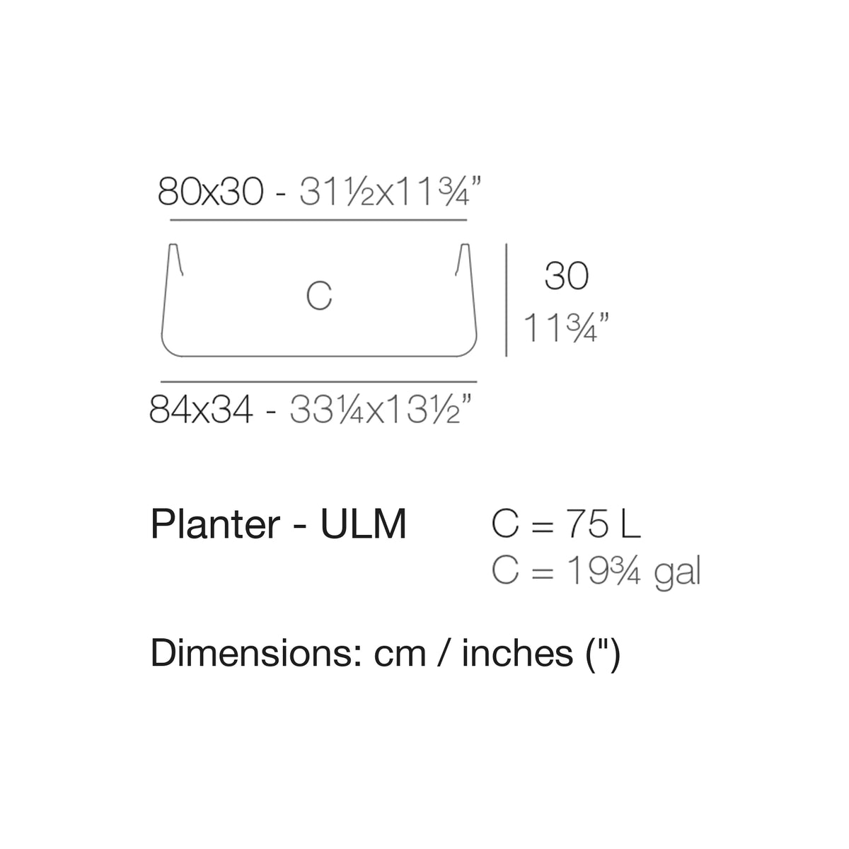 Dimension drawing Planter - ULM