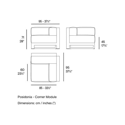 Dimension drawing Posidonia - Corner Module