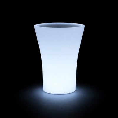 Pot - Bones LED Vondom, éclairé de l'intérieur sur fond noir, taille 52x44x70 cm