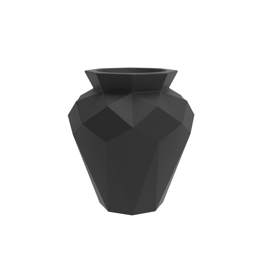 Pot de Fleurs Hanami Vondom Finition Mate Couleur Noir Collection Origami
