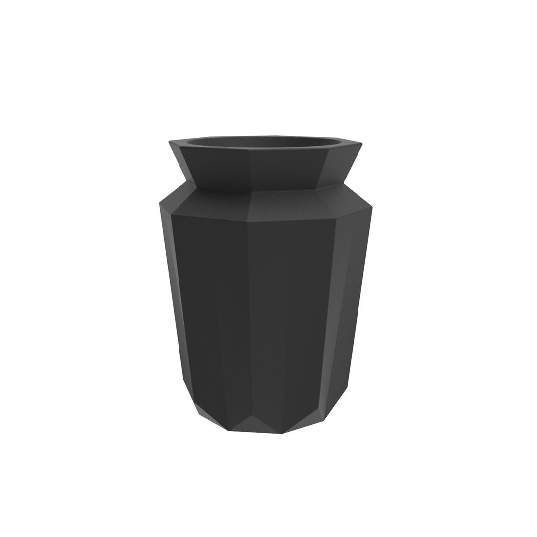 Pot de Fleurs Hasu Vondom Finition Mate Couleur Noir Collection Origami
