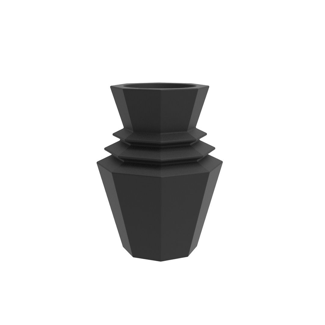 Pot de Fleurs Hinoki Vondom Finition Mate Couleur Noir Collection Origami