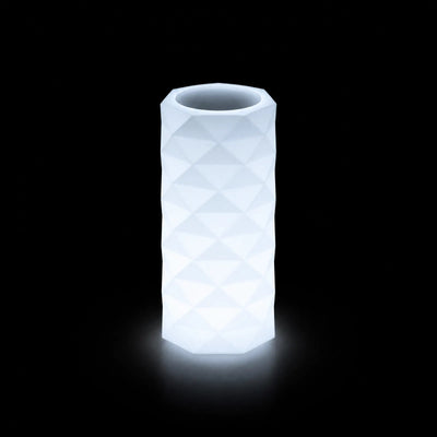 Pot - Marquis LED Vondom, éclairé de l'intérieur sur fond noir, taille Ø25x53 cm