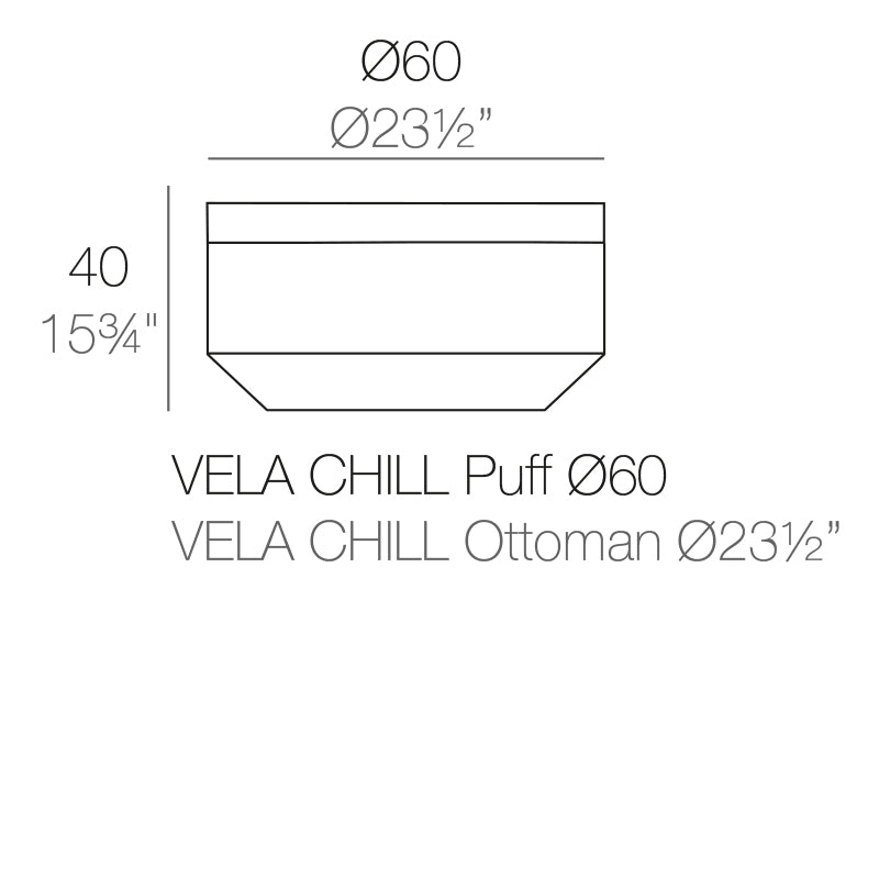 Pouf Collection Vela Rond Taille ⌀60x40 cm Vondom - 2