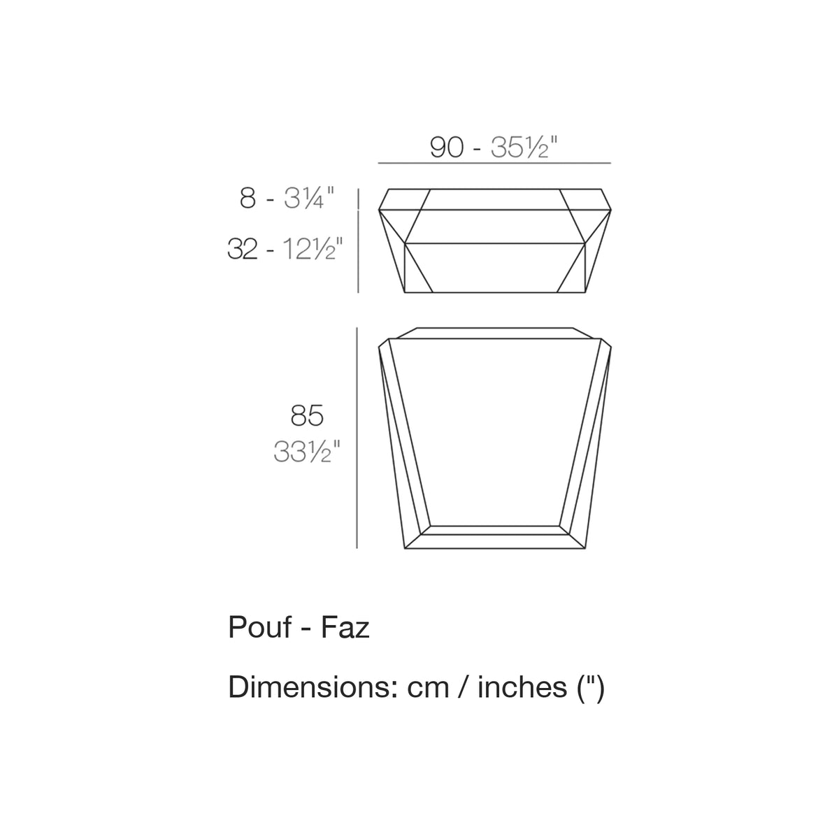 Dimension drawing Pouf - Faz
