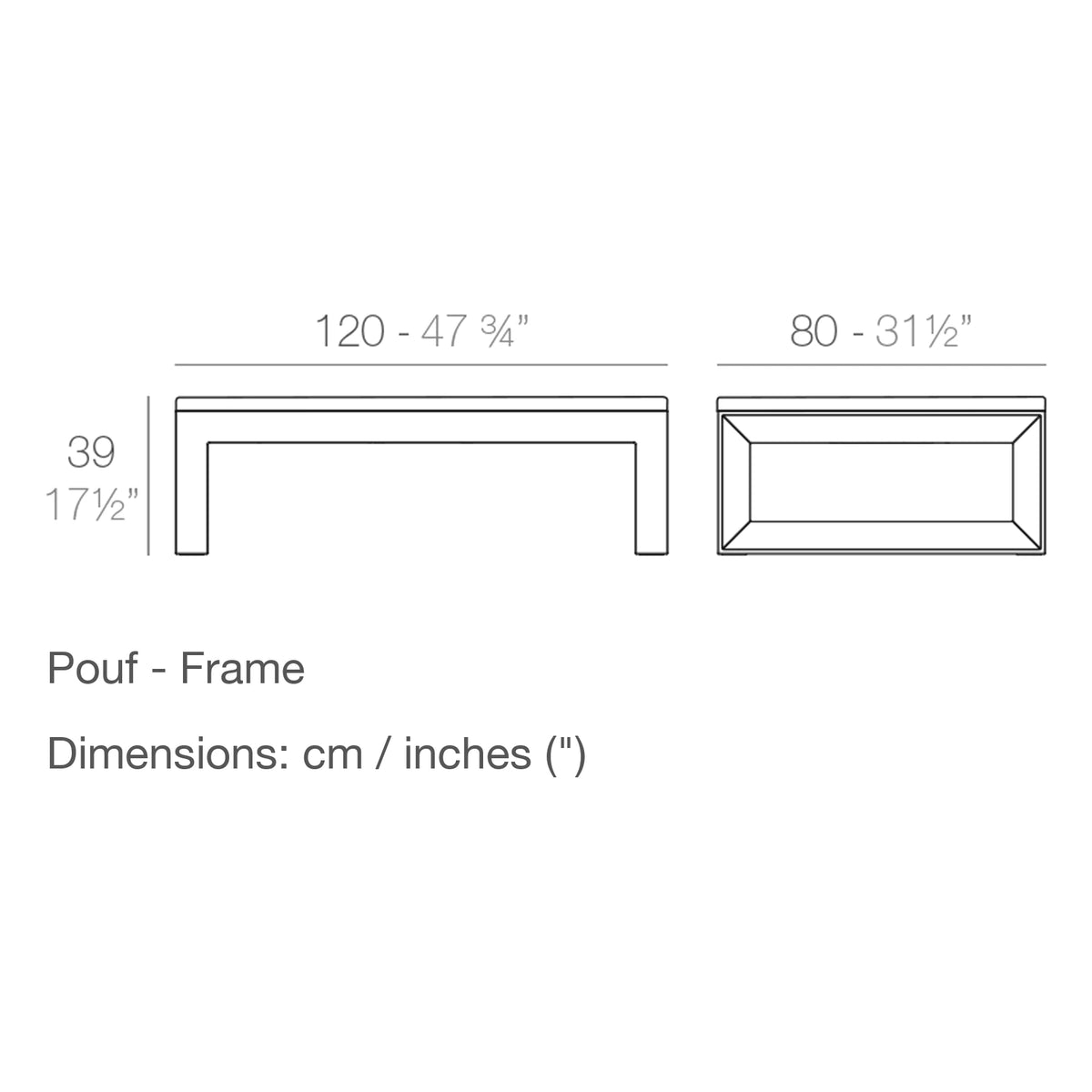 Dimension drawing Pouf - Frame