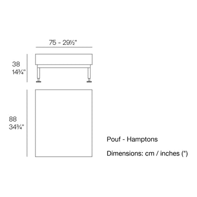 Dimension drawing Pouf - Hamptons