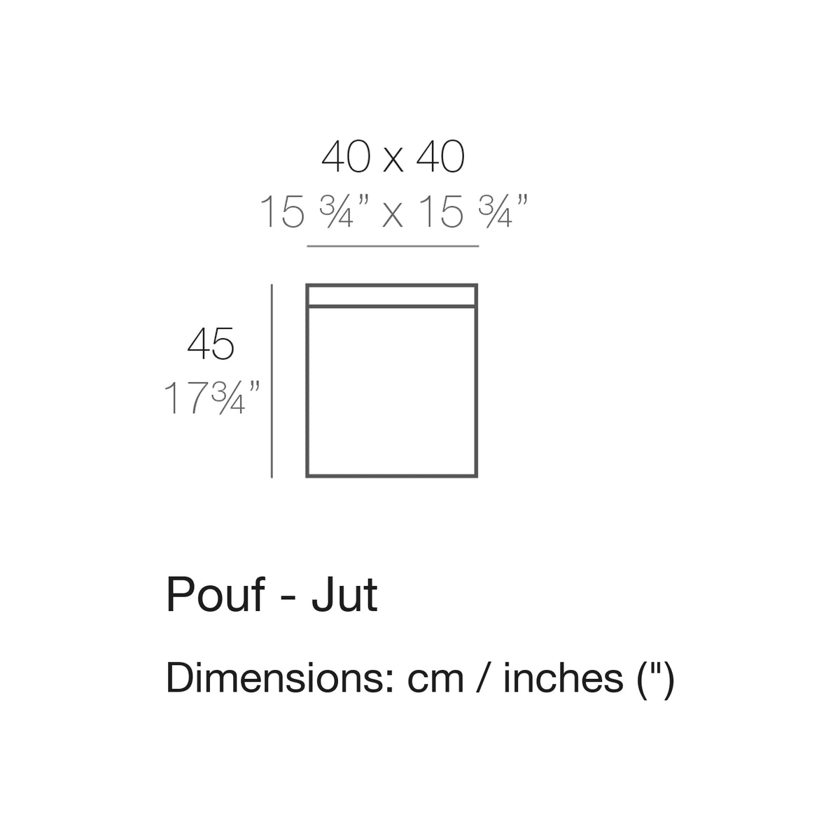 Dimension drawing Pouf - Jut
