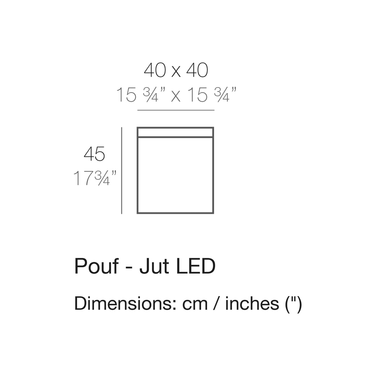 Dimension drawing Pouf - Jut LED
