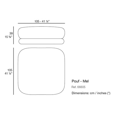 Dimension drawing Pouf - Mel