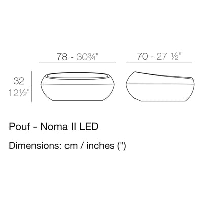 Dimension drawing Pouf - Noma II LED