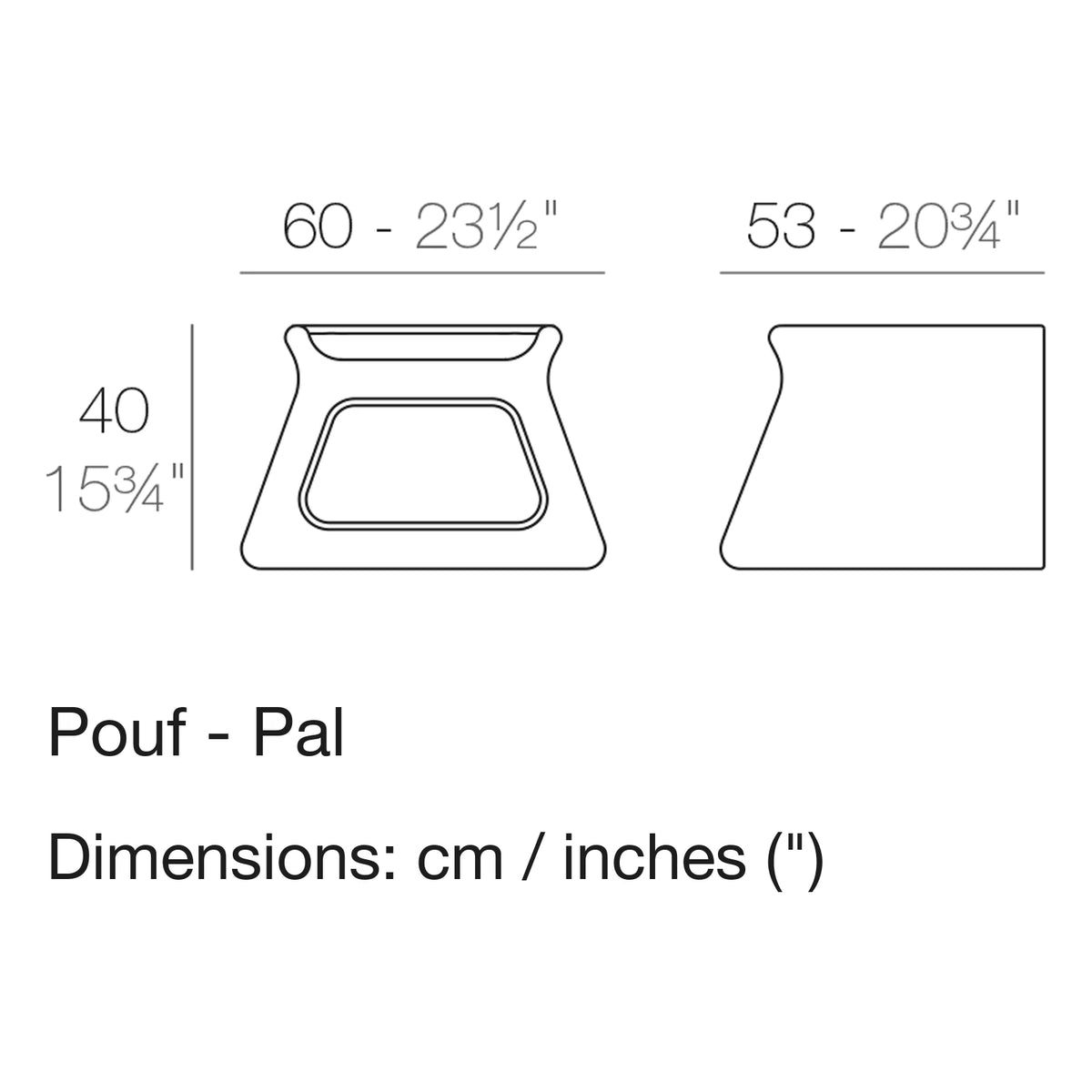 Dimension drawing Pouf - Pal