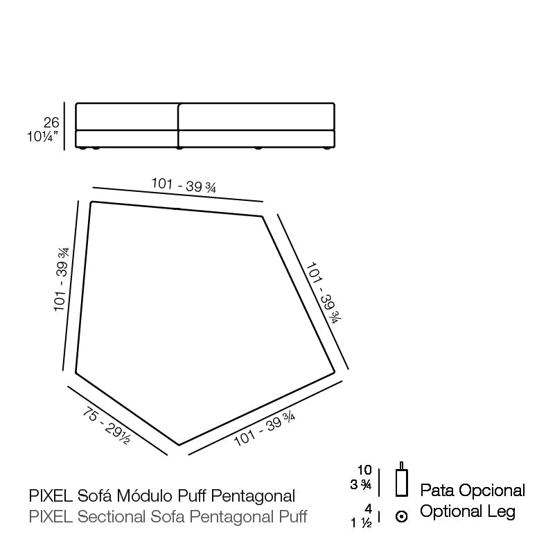 Pouf Pentagone - Collection Pixel Vondom
