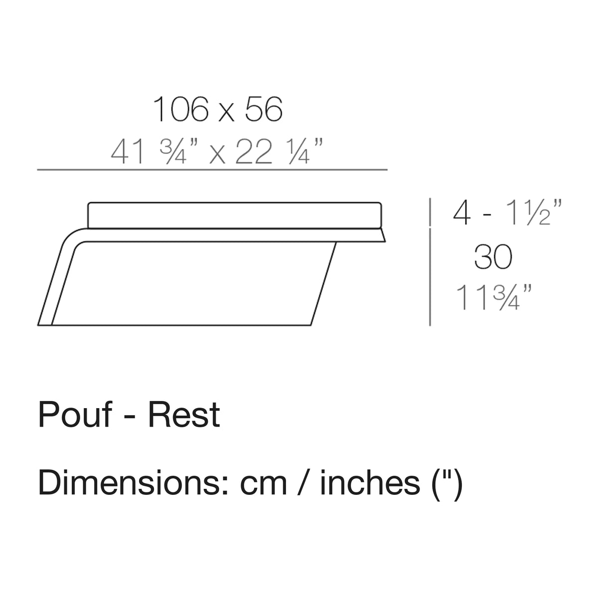 Dimension drawing Pouf - Rest