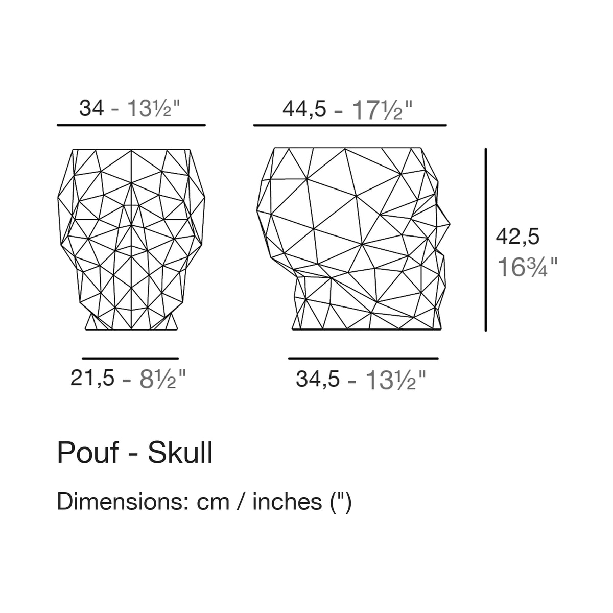 Dimension drawing Pouf - Skull