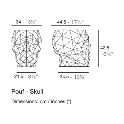 Dimension drawing Pouf - Skull