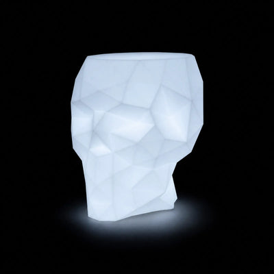 Pouf - Skull LED Vondom, éclairé de l'intérieur sur fond noir