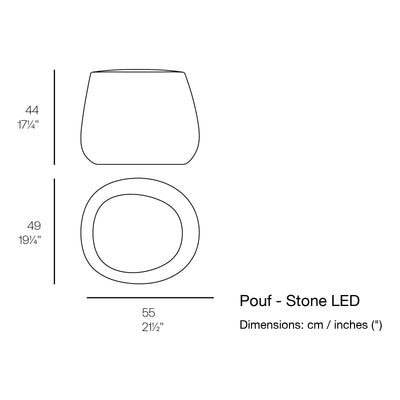 Dimension drawing Pouf - Stone LED