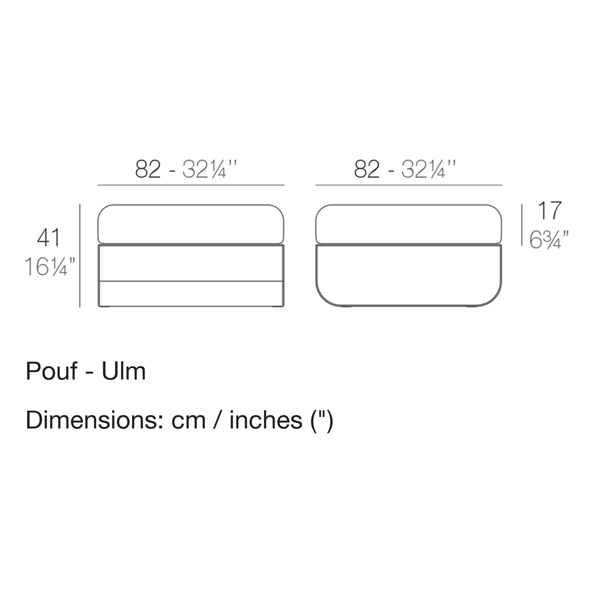 Dimension drawing Pouf - Ulm