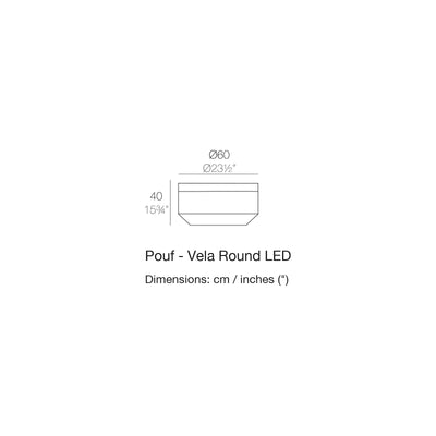 Dimension drawing Pouf - Vela Round LED
