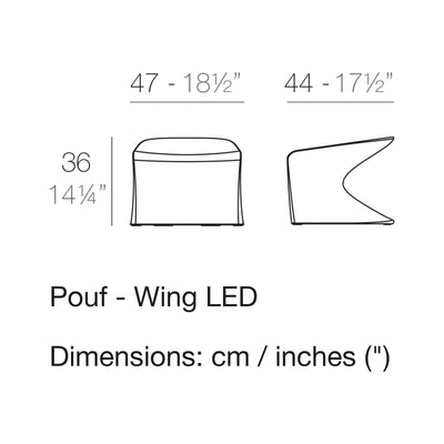 Dimension drawing Pouf - Wing LED