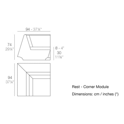 Dimension drawing Rest - Corner Module