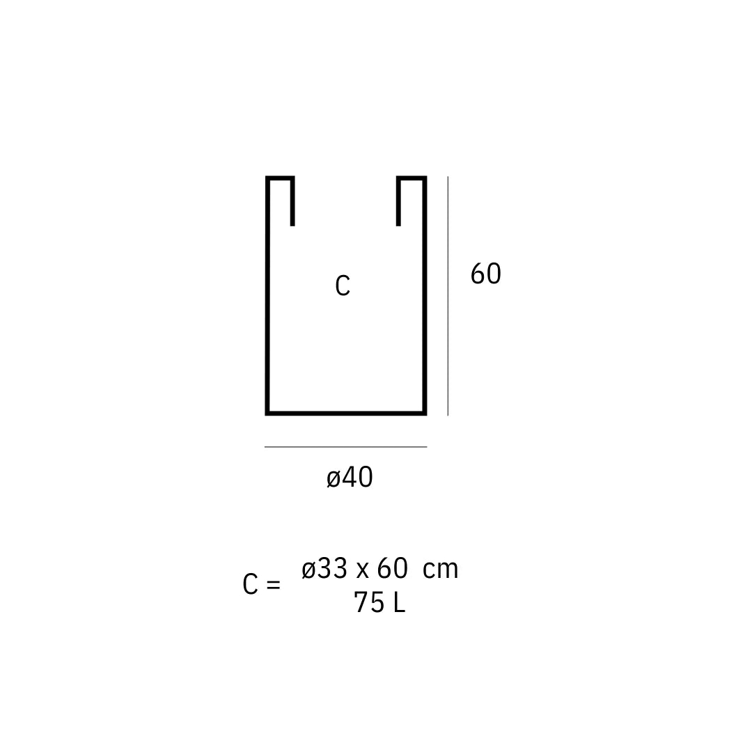 Schéma de dimensions Cilindro Alto — Ø40x60