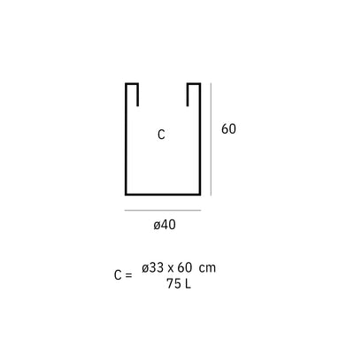 Schéma de dimensions Cilindro Alto — Ø40x60