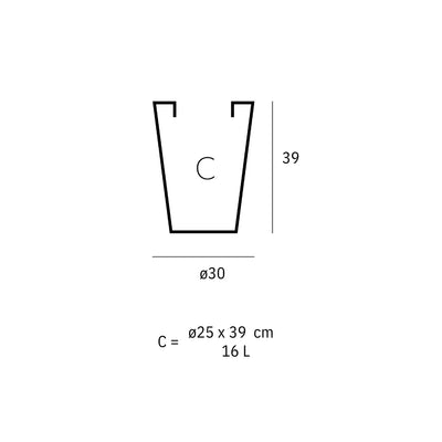 Schéma de dimensions Cono Alto Vondom ø30x39 cm