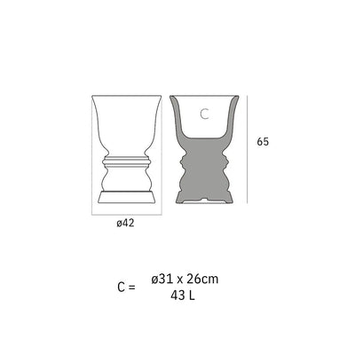 Schéma de dimensions Suave Vondom ø42x65 cm