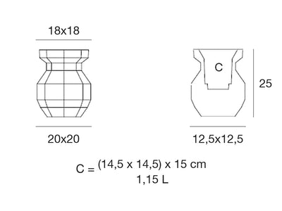 Schéma de dimensions Vondom 44212A