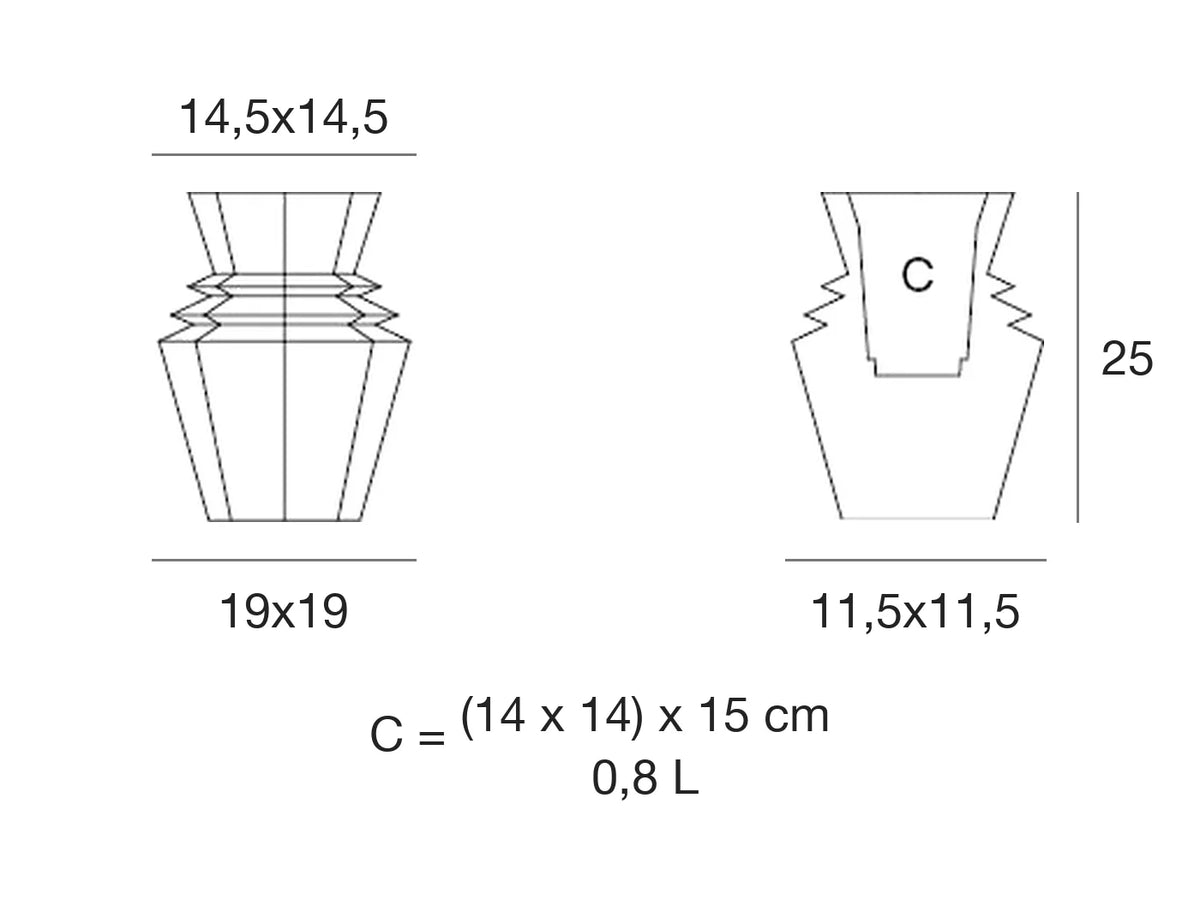 Schéma de dimensions Vondom 44214A