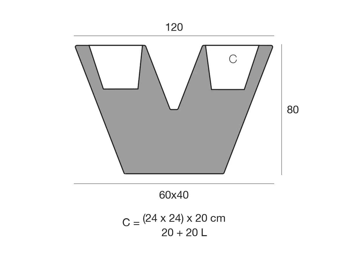 Schéma de dimensions Pot - Uve 43340A