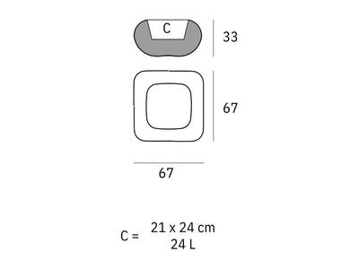 Schéma de dimensions Pot - Pillow 55004