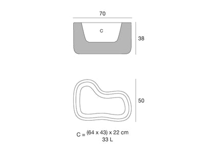 Schéma de dimensions Pot - Milos 70020