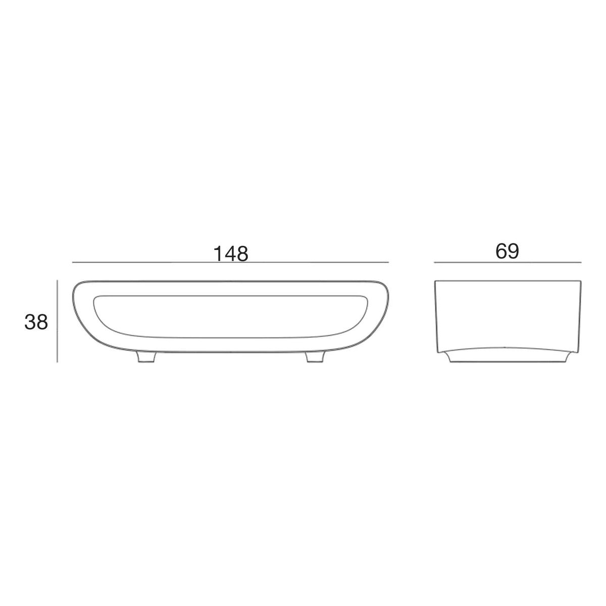 Schéma de dimensions Vondom 65007