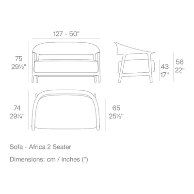 Dimension drawing Sofa - Africa 2 Seater