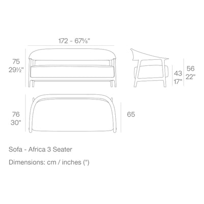Dimension drawing Sofa - Africa 3 Seater